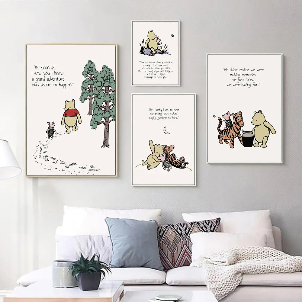 Buy now from My Snug Bug Canvas Wall Prints Classic Winnie The Pooh Series Canvas Prints Snug Bug