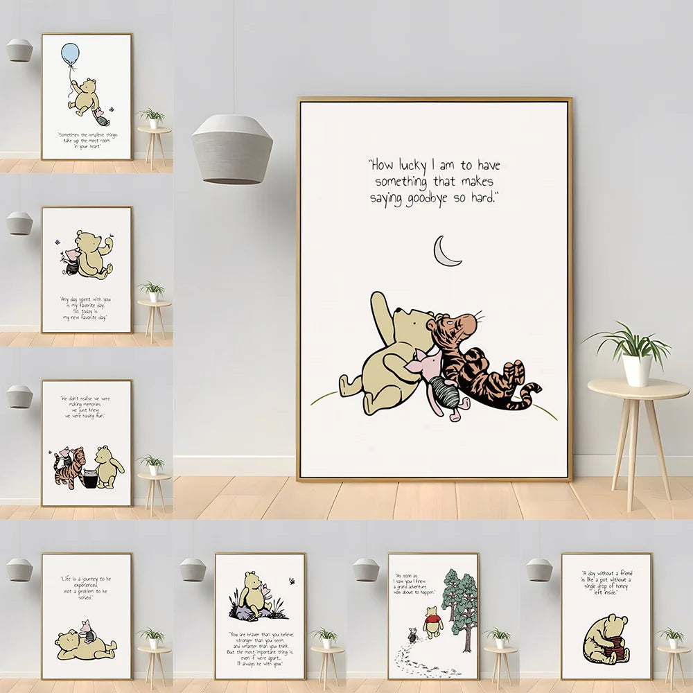 Buy now from My Snug Bug Canvas Wall Prints Classic Winnie The Pooh Series Canvas Prints Snug Bug