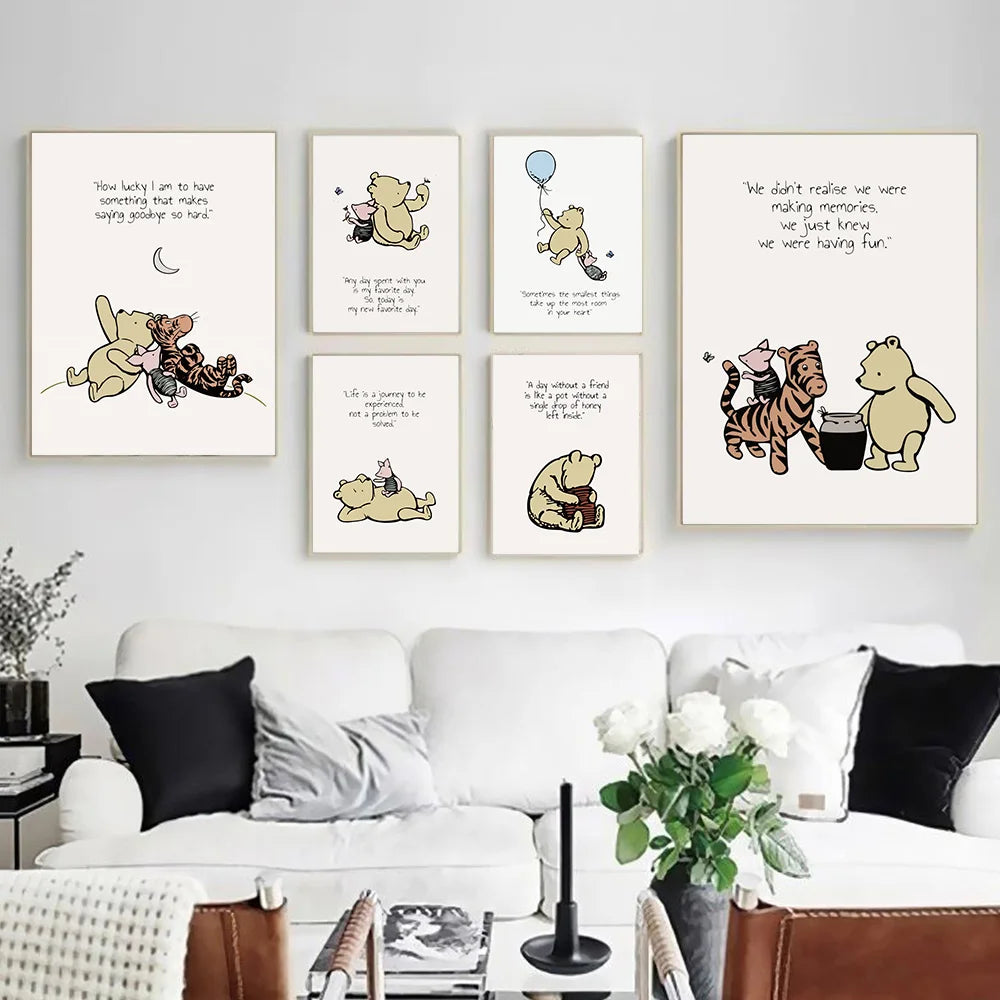 Buy now from My Snug Bug Canvas Wall Prints Classic Winnie The Pooh Series Canvas Prints Snug Bug