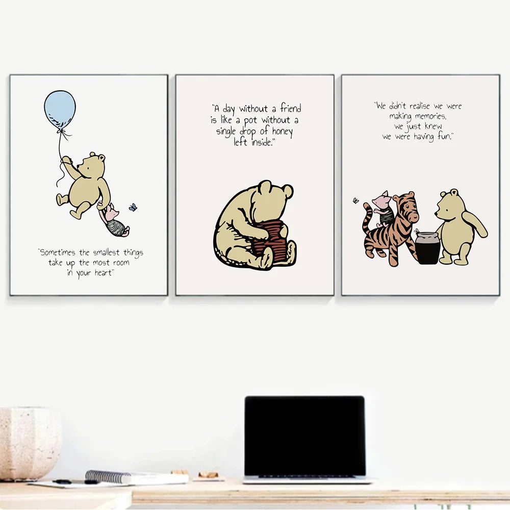 Buy now from My Snug Bug Canvas Wall Prints Classic Winnie The Pooh Series Canvas Prints Snug Bug