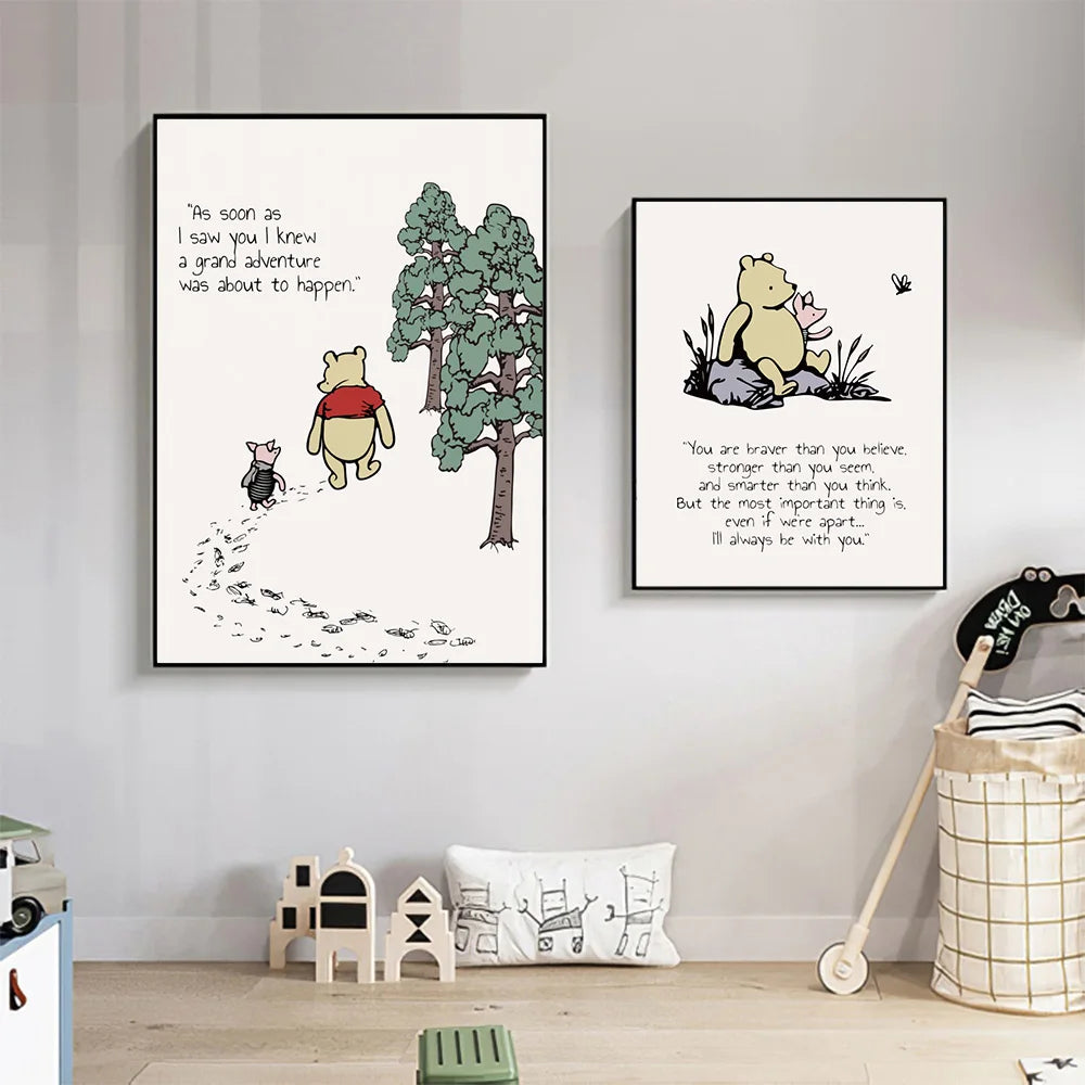 Buy now from My Snug Bug Canvas Wall Prints Classic Winnie The Pooh Series Canvas Prints Snug Bug
